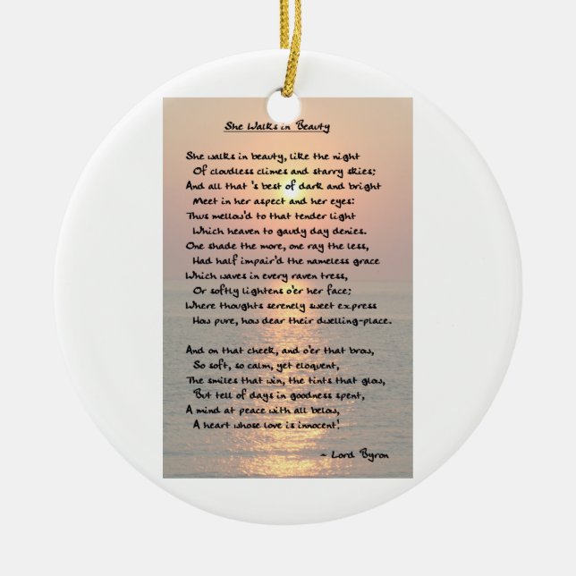 "Hon går i Beauty" Byron Ornament (Framsidan)