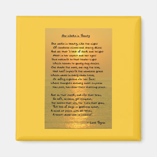 Hon går i sjötullen/Cape May Sunset Square Magnet