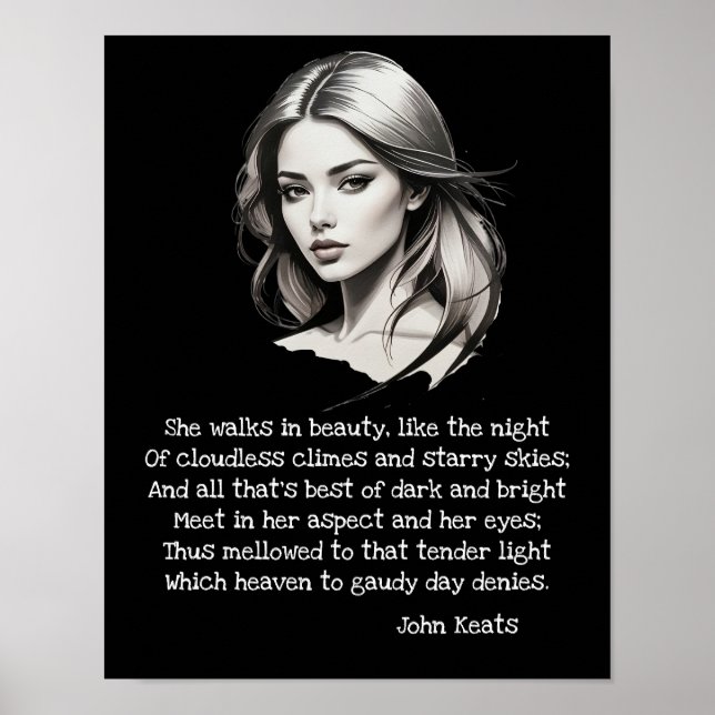 Hon går i skönhet poster (Framsidan)