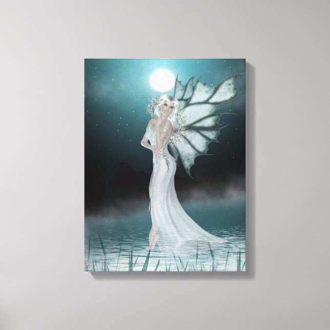 Hon går på Vatten Wrapped Canvas (Framsida)