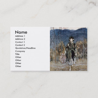 Hon gick along, och gick along och gick along visitkort