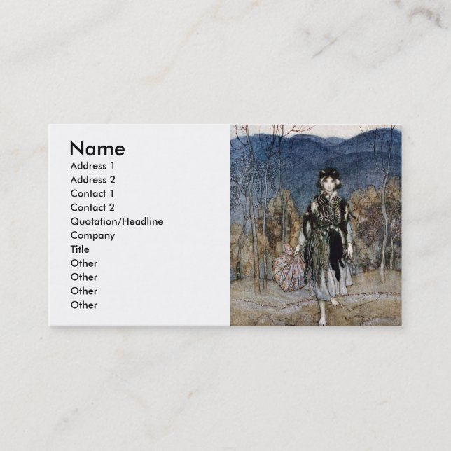 Hon gick along, och gick along och gick along visitkort (Framsida)