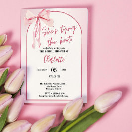 Hon Gifter sig Arch Simple Bow Möhippa Inbjudningar