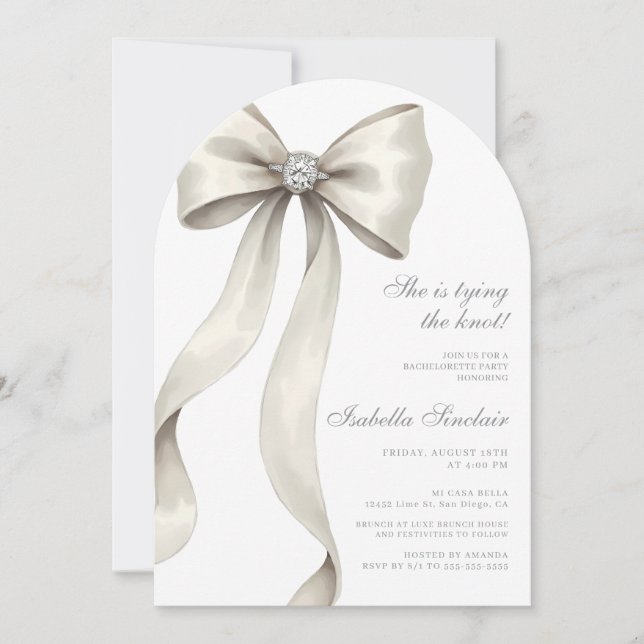 Hon Gifter sig Bachelorette Arched Inbjudningar (Framsida)