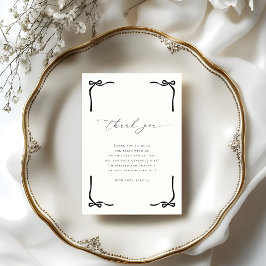 Hon Gifter sig Black Bow Ivory Möhippa Tack Kort