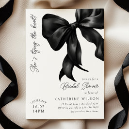 Hon Gifter sig Black Bow Möhippa Inbjudningar