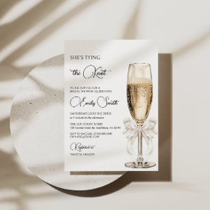 Hon Gifter sig Bow Champagne Möhippa Inbjudningar