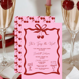 Hon Gifter sig Bow Cherry Red Möhippa Inbjudningar