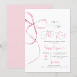 Hon Gifter sig Bow Inbjudningskort för möhippan