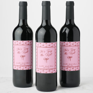 Hon Gifter sig Cherry Möhippa Cocktail Vinflaska Etikett
