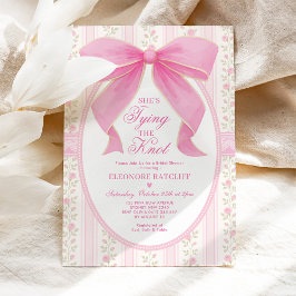 Hon Gifter sig Chic Rosa Bow Möhippa Inbjudningar