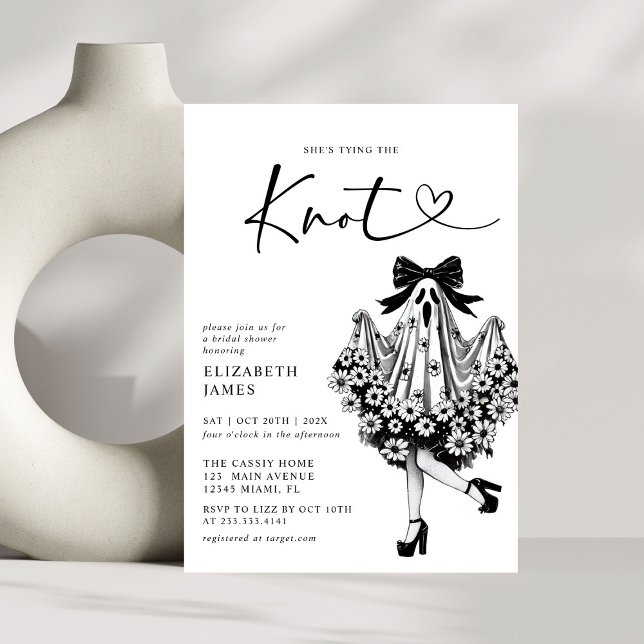 Hon Gifter sig Ghost Blommigt Möhippa Inbjudningar (Skapare uppladdad)