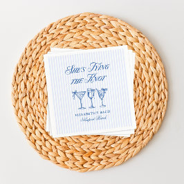 Hon Gifter sig Kustnära Elegant Hand plockade Pappersservett