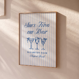 Hon Gifter sig Kustnära Elegant Hand plockade Poster