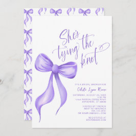 Hon Gifter sig Lila Bow Möhippa Inbjudningar