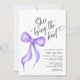 Hon Gifter sig Lila Bow Möhippa Inbjudningar