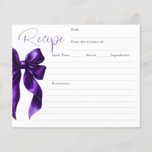 Hon Gifter sig Lila Bow Möhippa Recept Card