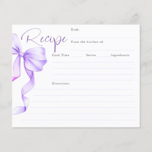 Hon Gifter sig Lila Bow Möhippa Recept Card