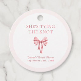 Hon Gifter sig mjuk Rosa Coquette Shower Gåvor Etiketter