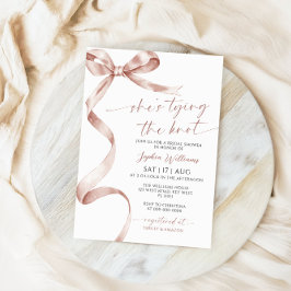 Hon Gifter sig Mocha Bow Möhippa Inbjudningar