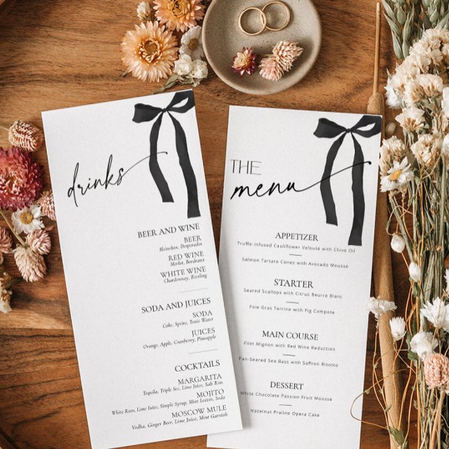 Hon gifter sig Möhippa Black Bow Menu (Skapare uppladdad)