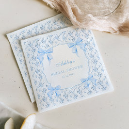 Hon Gifter sig Möhippa för blå Blommigt Pappersservett