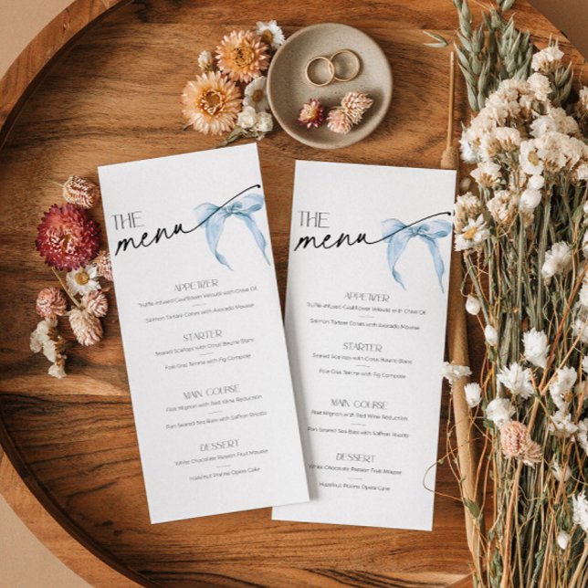 Hon gifter sig Möhippa Menu Blue bow (Skapare uppladdad)