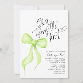 Hon Gifter sig Möhippan Lime Green Bow Inbjudningar