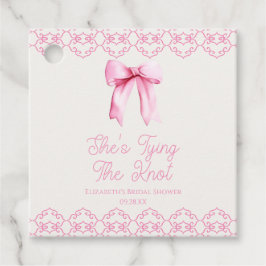 Hon Gifter sig Rosa Bow Möhippa Gåvor Etiketter