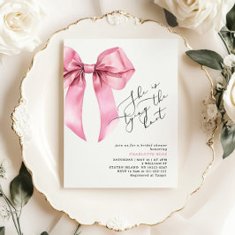 Hon gifter sig Rosa Bow Möhippa Inbjudningar