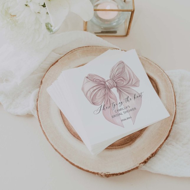 Hon Gifter sig Rosa Bow Möhippa Pappersservett (Skapare uppladdad)