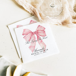 Hon Gifter sig Rosa Bow Napkins Pappersservett