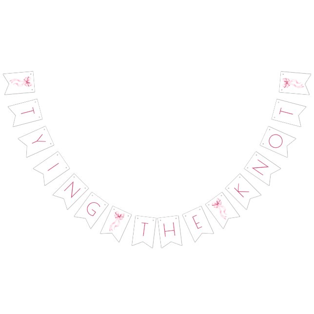 Hon Gifter sig Rosa Ribbon Möhippa Vimplar (Alla)