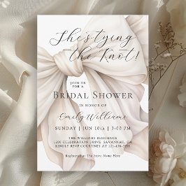 Hon Gifter sig White Bow Möhippa Inbjudningar