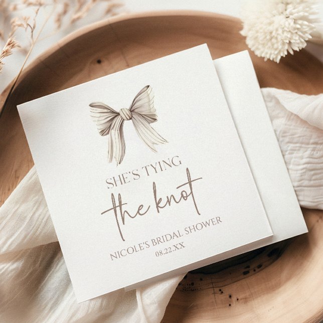 Hon Gifter sig White Bow Möhippa Pappersservett (Skapare uppladdad)