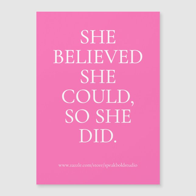 Hon gjorde Anpassningsbar Magnetic Card, Motivatio (Framsida)