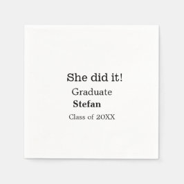 Hon gjorde det genom att lägga till namn-klass med pappersservett