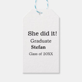 Hon gjorde det genom att lägga till namn-klass med presentetikett