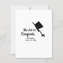 Hon gjorde det grattis examen lägg till studentnam vykort