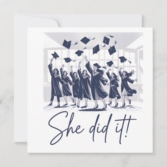 Hon gjorde det! Grattisarna studenten Kort (Framsida)