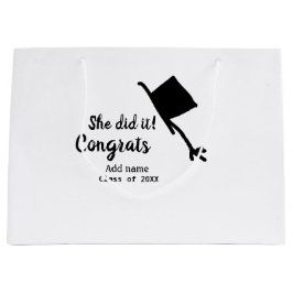 Hon gjorde det gratulerart studenten lade till stu