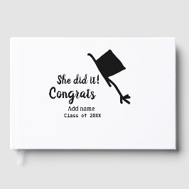 Hon gjorde det gratulerart studenten lade till stu gästböcker