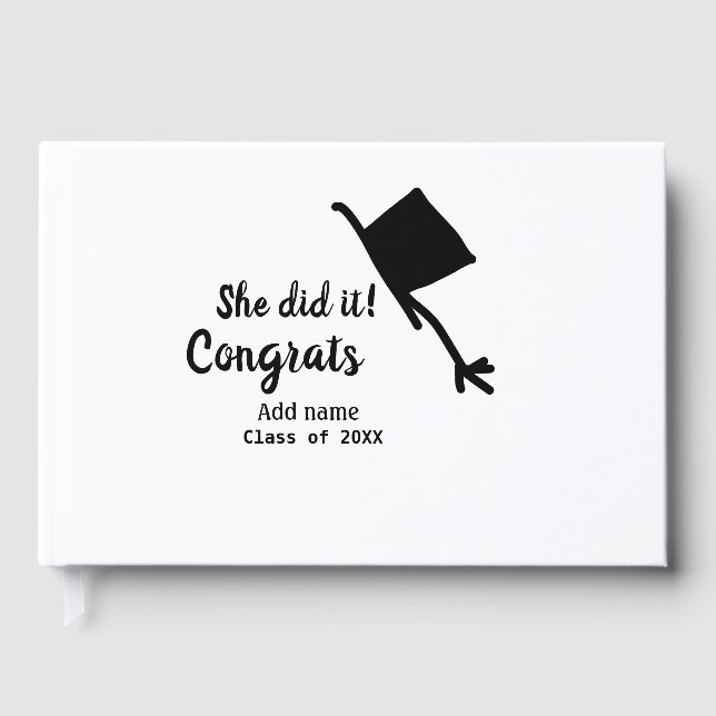 Hon gjorde det gratulerart studenten lade till stu gästböcker (Framsida)