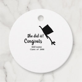 Hon gjorde det gratulerart studenten lade till stu gåvor etiketter