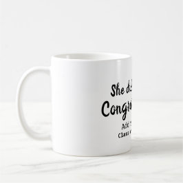 Hon gjorde det gratulerart studenten lade till stu kaffemugg