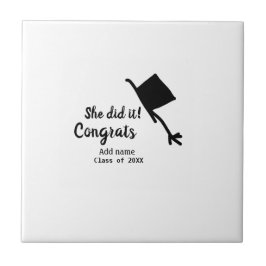 Hon gjorde det gratulerart studenten lade till stu kakelplatta