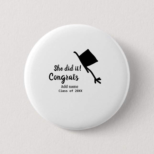 Hon gjorde det gratulerart studenten lade till stu knapp (Framsida)