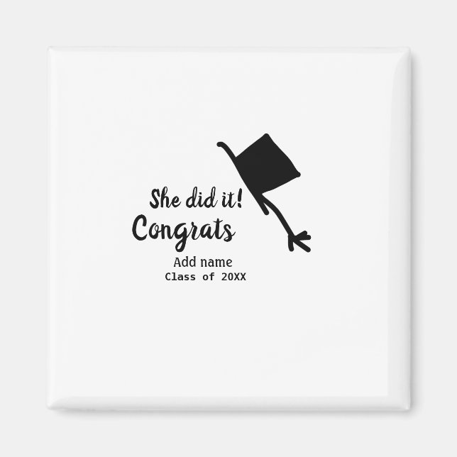 Hon gjorde det gratulerart studenten lade till stu magnet (Framsidan)