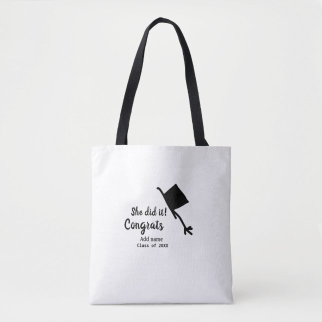 Hon gjorde det gratulerart studenten lade till stu tygkasse (Framsida)