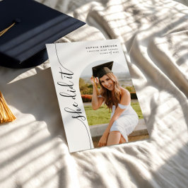 Hon gjorde det med Photo Arch-Lodrät Studenten Inbjudningar